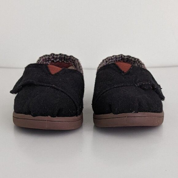 Toms Classic Alpargata Black Pink Herringbone Shoes Toddler Girl 6 - Picture 5 of 9